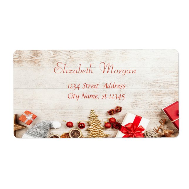 Weihnachtsgeschenke, Baum , Holztextur (Vorne)