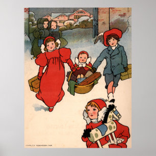Weihnachtsgeschenke Charles Robinson Vintag Holida Poster