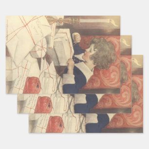 Weihnachtsgeschenke einpacken, Jessie Willcox Smit Geschenkpapier Set