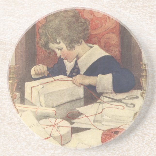 Weihnachtsgeschenke einpacken, Jessie Willcox Smit Getränkeuntersetzer (Vorne)