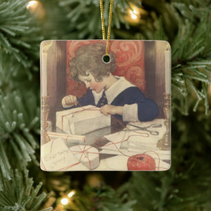 Weihnachtsgeschenke einpacken, Jessie Willcox Smit Keramikornament