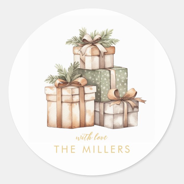 Weihnachtsgeschenke Exchange White Elephant Runder Aufkleber (Vorderseite)