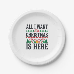Weihnachtsgeschenke Feiertags-Typografie-Design Pappteller