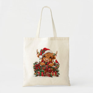 Weihnachtsgeschenke für Highland-Rinder - Festlich Tragetasche