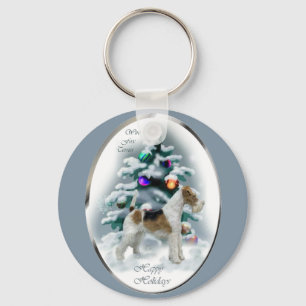 Weihnachtsgeschenke für Wire‑Fox‑Terrier Schlüsselanhänger