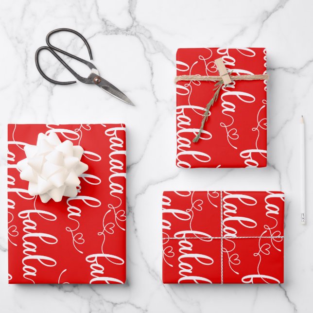 Weihnachtsgeschenke Geschenkpapier Set (Vorderseite)
