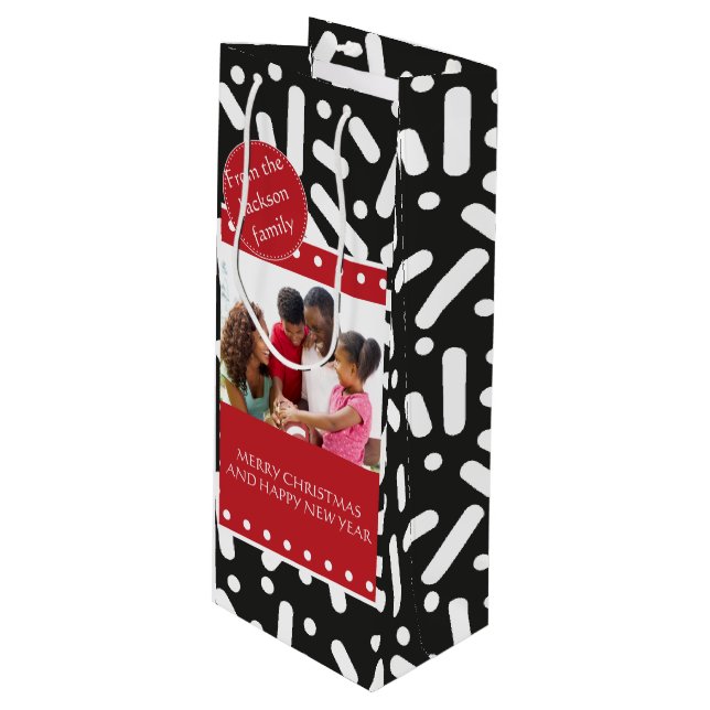 Weihnachtsgeschenke Geschenktüte Für Weinflaschen (Vorderseite Schrägansicht)