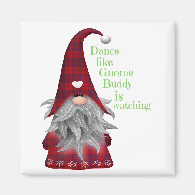 Weihnachtsgeschenke Ideen Gnome Buddy beobachtet T Magnet (Vorne)