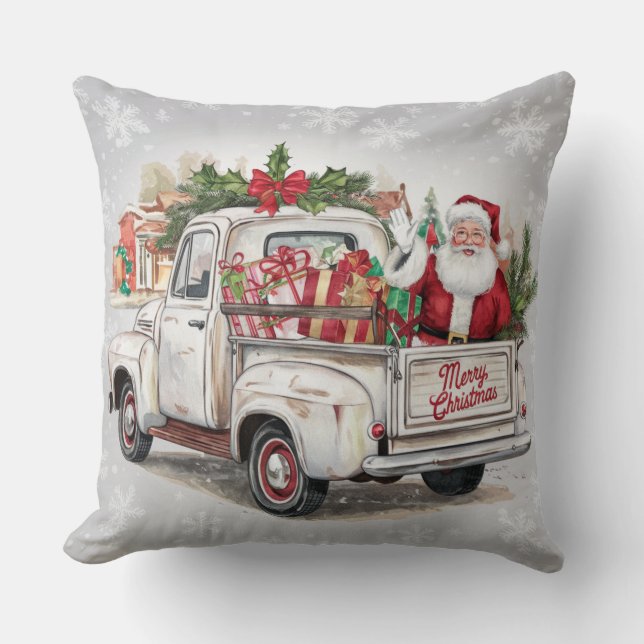 Weihnachtsgeschenke in einem rustikalen LKW niedli Kissen (Vorderseite)