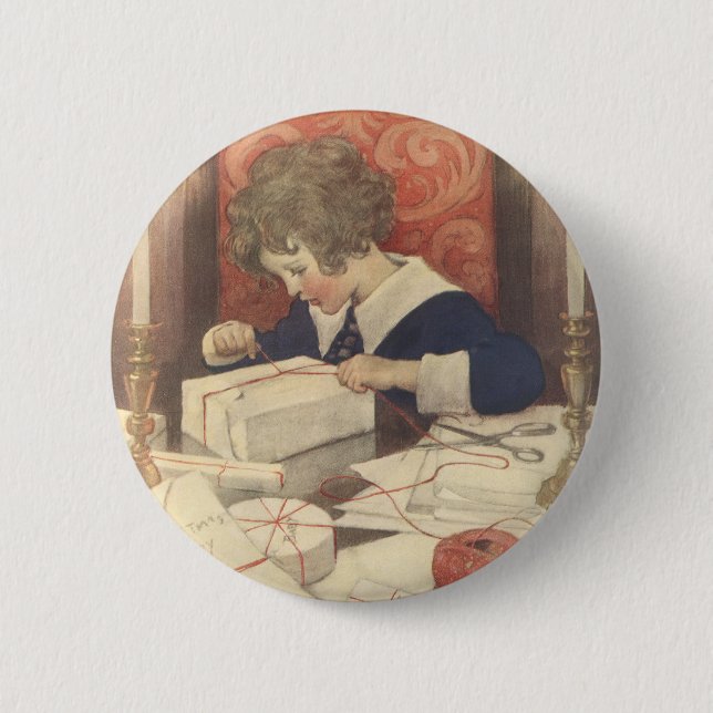 Weihnachtsgeschenke, Jessie Willcox Smith Button (Vorderseite)