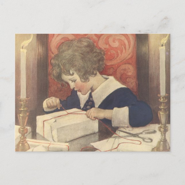 Weihnachtsgeschenke, Jessie Willcox Smith Feiertagspostkarte (Vorderseite)