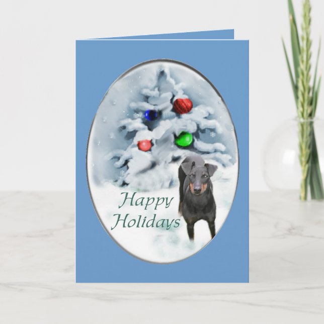 Weihnachtsgeschenke Manchesters Terrier Feiertagskarte (Vorderseite)