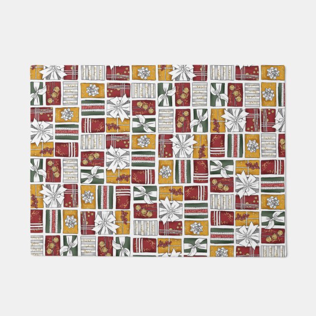 Weihnachtsgeschenke mit Bow Fußmatte (Vorderseite)