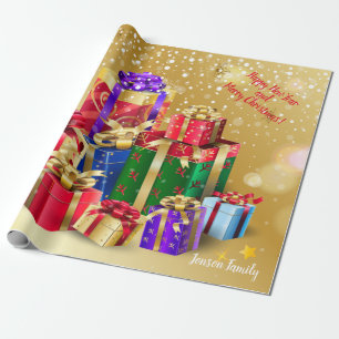 Weihnachtsgeschenke mit Ihren Wünschen, Persönli Geschenkpapier