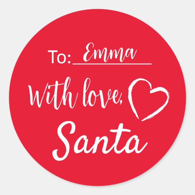 Weihnachtsgeschenke mit Liebe vom Weihnachtsaufkle Runder Aufkleber (Vorderseite)