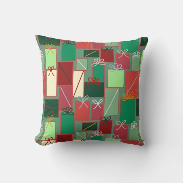 Weihnachtsgeschenke mit Ribbons und Bows Kissen (Vorderseite)