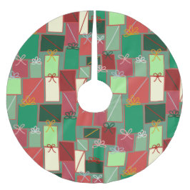 Weihnachtsgeschenke mit Ribbons und Bows Polyester Weihnachtsbaumdecke