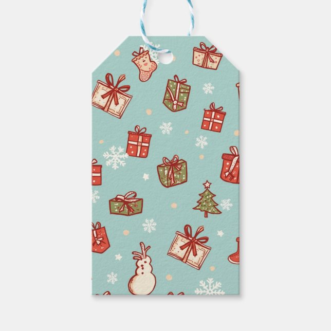Weihnachtsgeschenke Muster Tags Geschenkanhänger (Vorderseite)