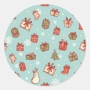 Weihnachtsgeschenke Musterkleber Runder Aufkleber
