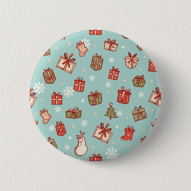 Weihnachtsgeschenke Mustertasten Button (Vorderseite)