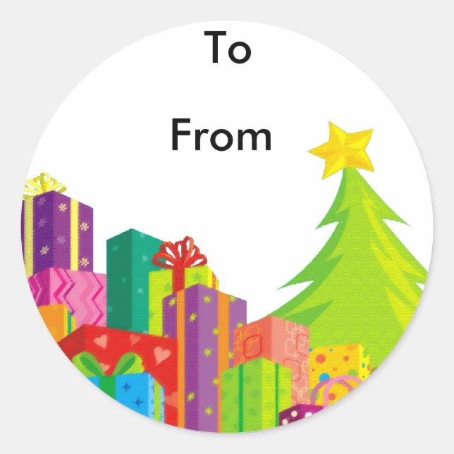 Weihnachtsgeschenke Runder Aufkleber (Vorderseite)
