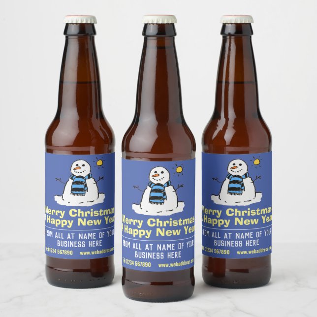 Weihnachtsgeschenke Spaß Snowman Beer Bottle Label Bierflaschenetikett (Flaschen)