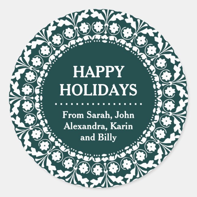 Weihnachtsgeschenke Sticker Traditioneller Folk Ar (Vorderseite)