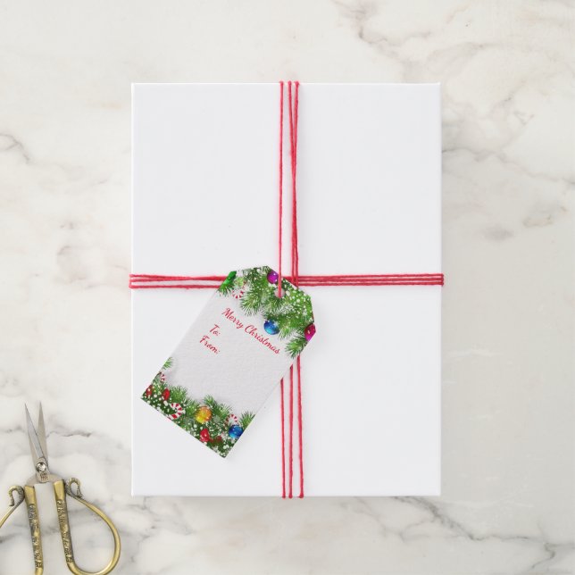 Weihnachtsgeschenke Tags Geschenkanhänger (Mit Garn)