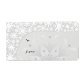 Weihnachtsgeschenke Tags - Icy Gray Snowflakes