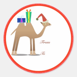 Weihnachtsgeschenke Tags: Kamel Runder Aufkleber