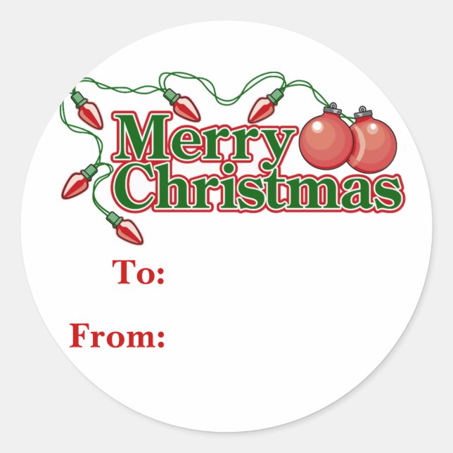 Weihnachtsgeschenke Tags Runder Aufkleber (Vorderseite)