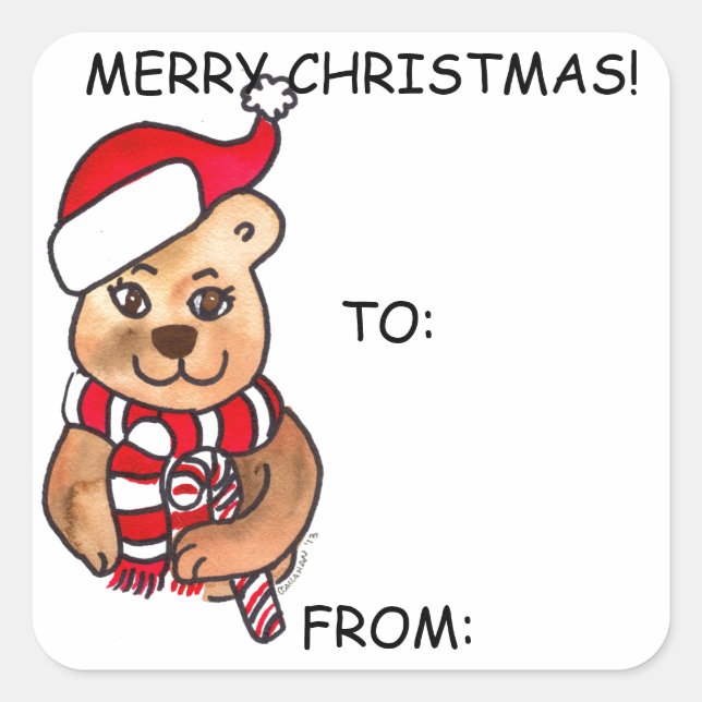 Weihnachtsgeschenke Tags, selbstbewusst Quadratischer Aufkleber (Vorderseite)