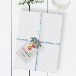 Weihnachtsgeschenke Tags Wasserfarbe Rosa & Grün Geschenkanhänger