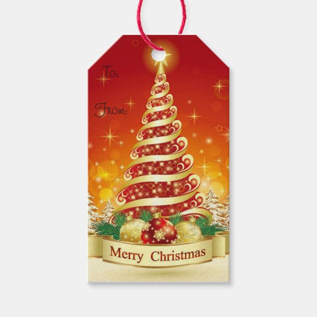 Weihnachtsgeschenke Tags/Weihnachtsbaum Geschenkanhänger (Vorderseite)