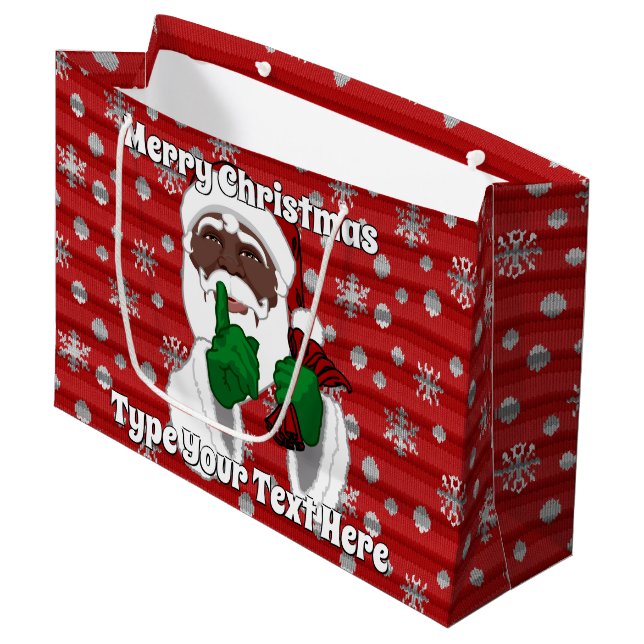 Weihnachtsgeschenke Taschen Afrikanischer Santa Ba Große Geschenktüte (Vorderseite Schrägansicht)
