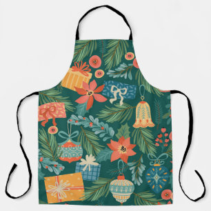 Weihnachtsgeschenke, trendiges Retro-Muster. Schürze