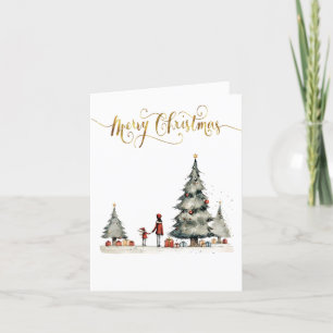 Weihnachtsgeschenke unter dem Baum Feiertagskarte