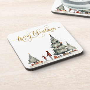 Weihnachtsgeschenke unter dem Baum Getränkeuntersetzer