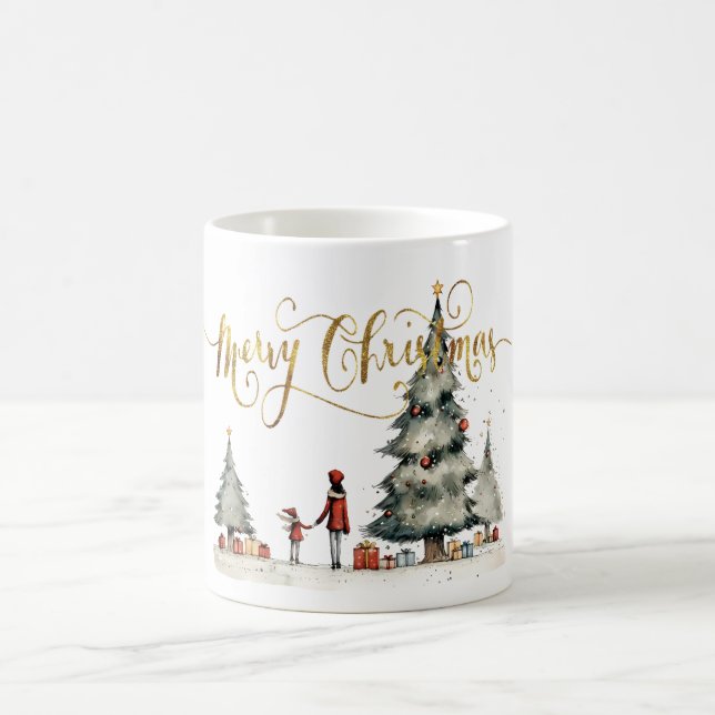 Weihnachtsgeschenke unter dem Baum Kaffeetasse (Mittel)