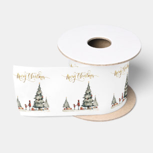 Weihnachtsgeschenke unter dem Baum Satinband