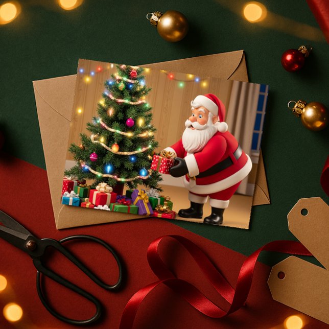 Weihnachtsgeschenke unter der Weihnachtskarte des  Feiertagskarte (Von Creator hochgeladen)