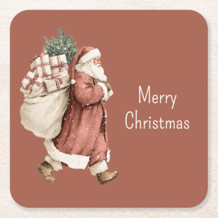 Weihnachtsgeschenke vom Weihnachtsmann Rechteckiger Pappuntersetzer