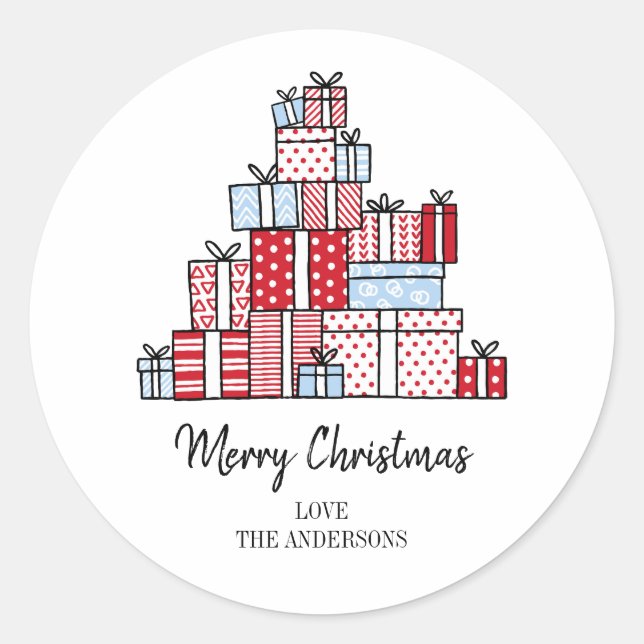 Weihnachtsgeschenke Weihnachtsaufkleber Runder Aufkleber (Vorderseite)