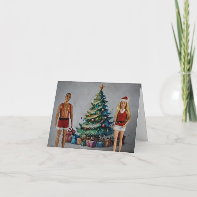 Weihnachtsgeschenke. Weihnachtskarte Karte (Vorderseite)