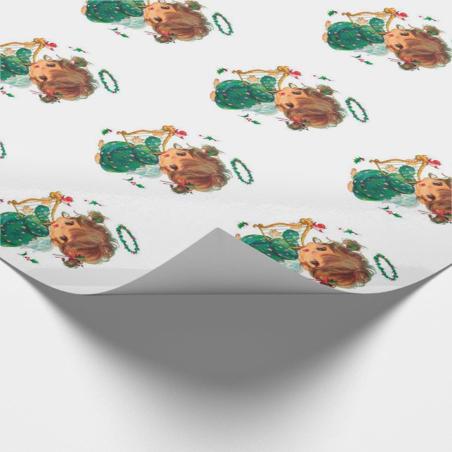 Weihnachtsgeschenke Wrap/Angel und Harfe Geschenkpapier (Ecke)
