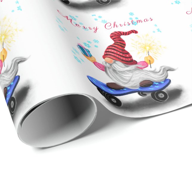 Weihnachtsgeschenke Wrapping Paper Gnome mit Gesch Geschenkpapier (Rolleneckpunkt)