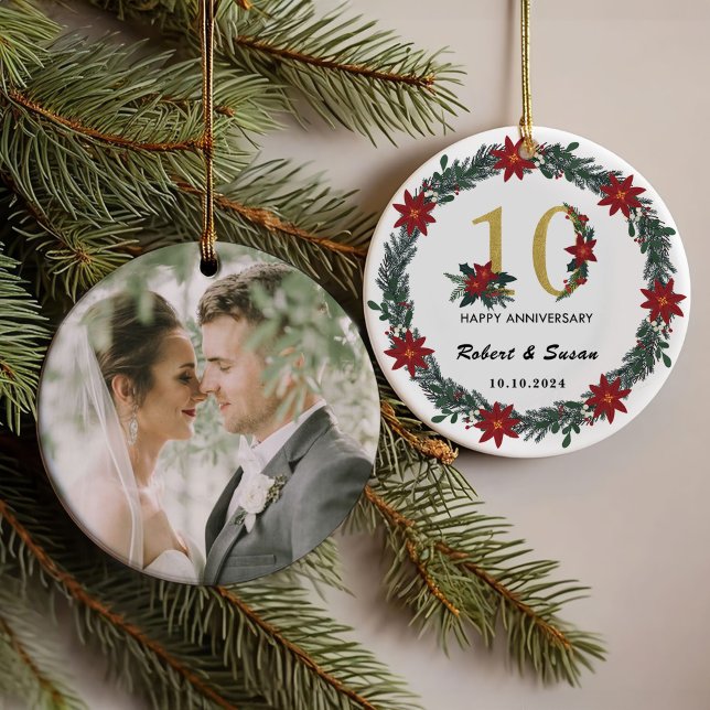 Weihnachtsgeschenke zum 10. Hochzeitstag Ornament (Von Creator hochgeladen)