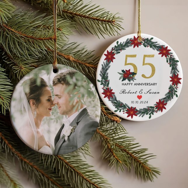 Weihnachtsgeschenke zum 55. Hochzeitstag Ornament (Von Creator hochgeladen)