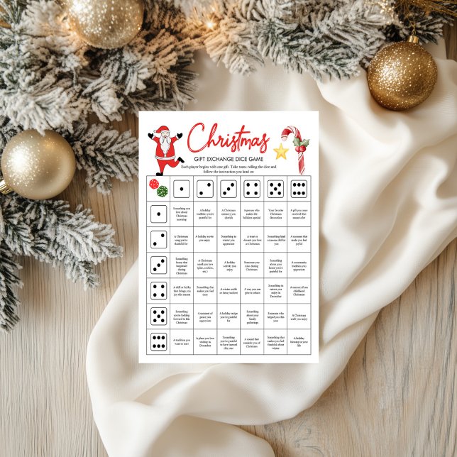 Weihnachtsgeschenketausch-Würfelspiel | Würfeln (Christmas Gift Exchange Dice Game | Roll the Dice)