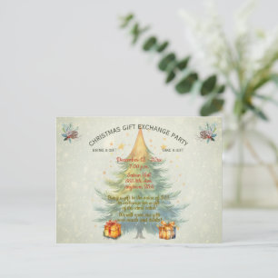 Weihnachtsgeschenketauschparty-Einladung Einladungspostkarte